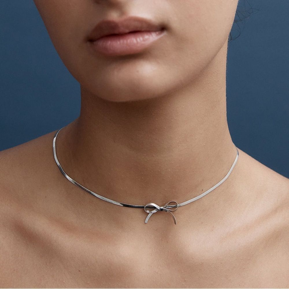 Bow chain necklace N1370